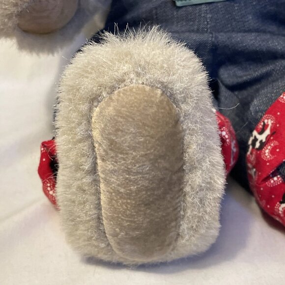 Vintage Articulated Vermont Teddy Bear 16" Brown Jointed Plush Overalls 1994 - Picture 7 of 13